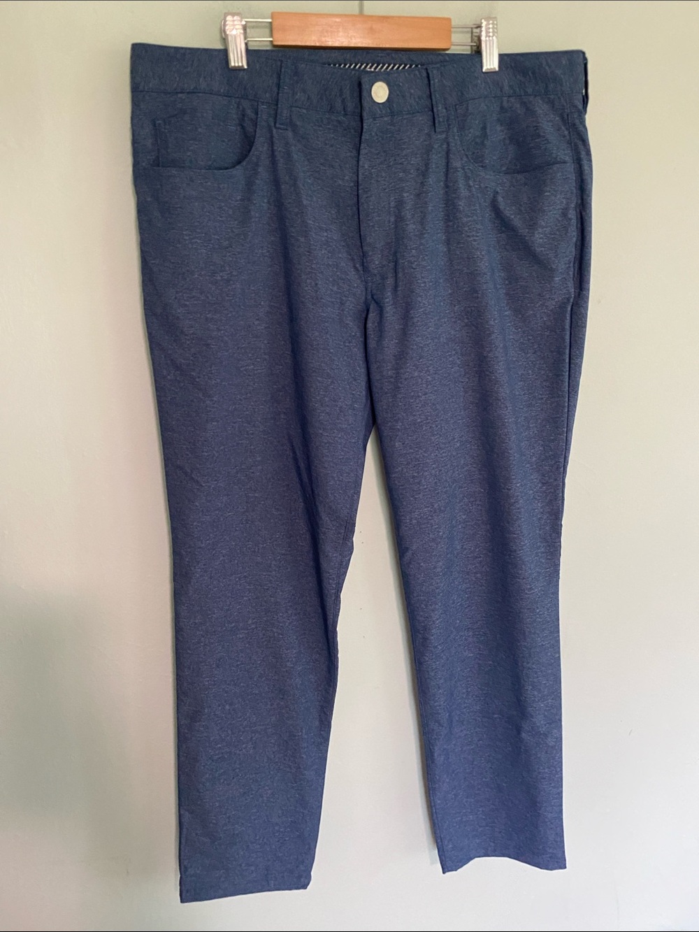 Bonobos Golf Men’s Heathered Blue Chino Slim Staight Leg Pants Size 35/32
